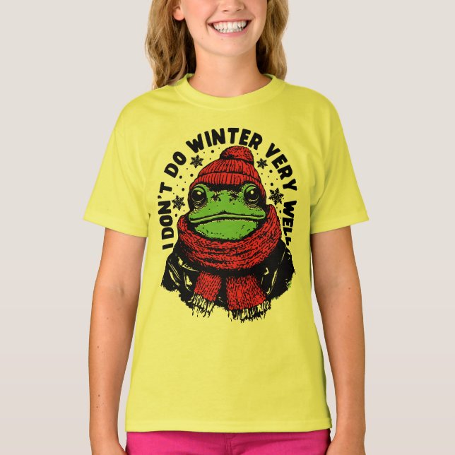 Camiseta Funny Winter Frog Design (Anverso)