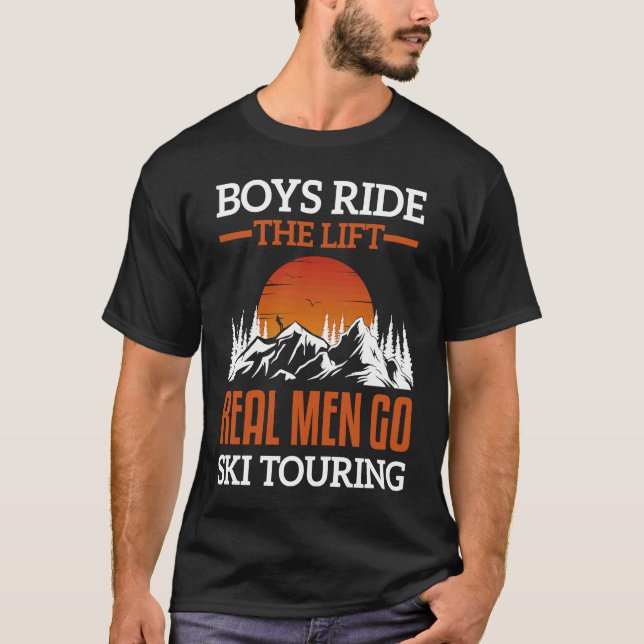 Camiseta Funny winter sports slogan, touring ski men's ski  (Anverso)