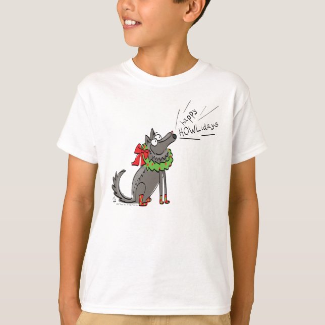 Camiseta Funny Wolf Navidades Felices vacaciones de Howlida (Anverso)
