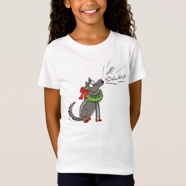 Camiseta Funny Wolf Navidades Felices vacaciones de Howlida (Anverso)