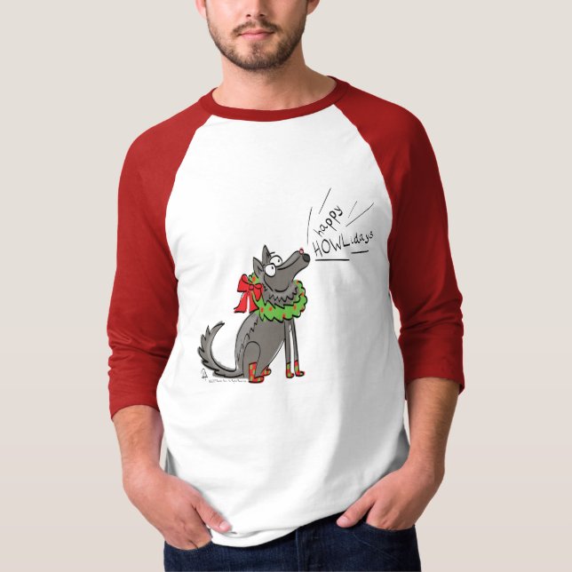 Camiseta Funny Wolf Navidades Felices vacaciones de Howlida (Anverso)