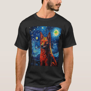 Camiseta Funny Wolf, perro pintador de arte Lover Starry Ni