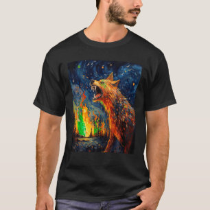 Camiseta Funny Wolf, perro pintador de arte Lover Starry Ni
