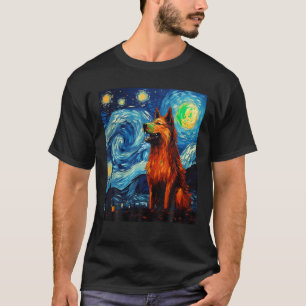Camiseta Funny Wolf, perro pintador de arte Lover Starry Ni