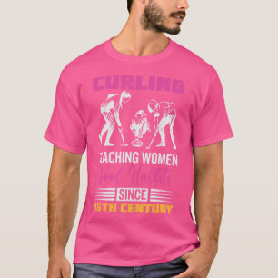 Camiseta funny Women curling on the ice curler curling (1) 