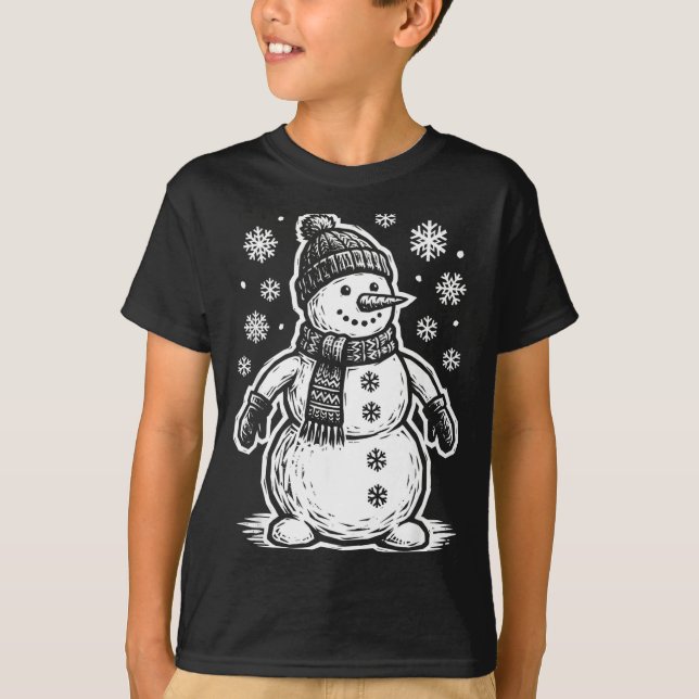 Camiseta Funny Woout Snowman Winter Holiday Christmas Snowf (Anverso)