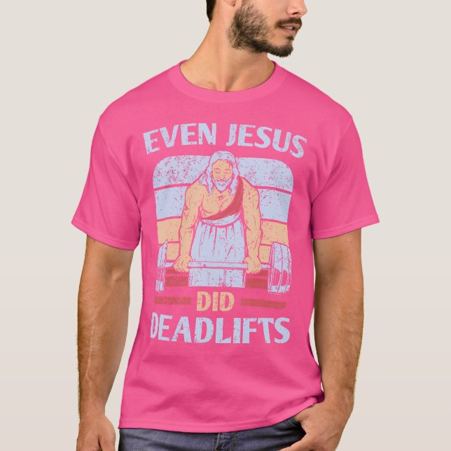 Camiseta Funny Workout Shirt Men Weightlifting Jesus Christ (Anverso)