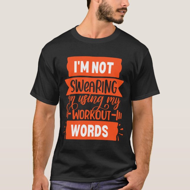 Camiseta Funny Workout Words Orange Gym  (Anverso)