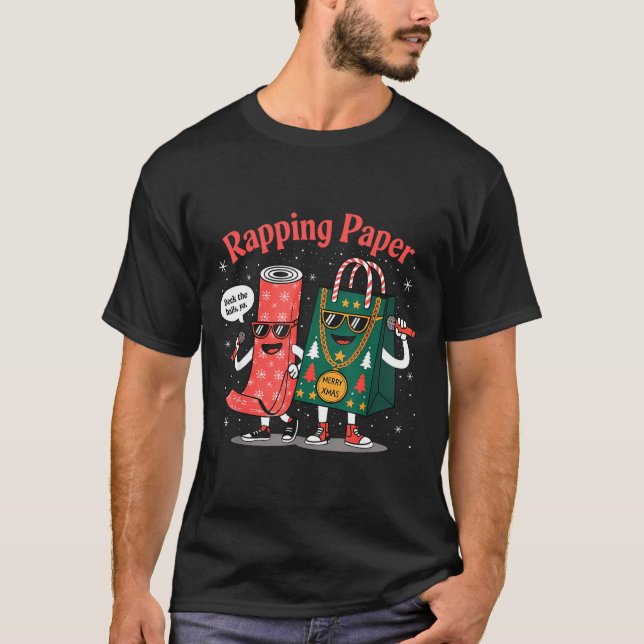 Camiseta Funny Wrapng Rapng Paper Wrap Music Rap Pj  (Anverso)