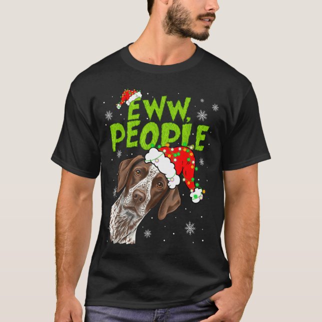 Camiseta Funny Xmas Ew People Gsp Dogs Lover Pajamas Men Wo (Anverso)
