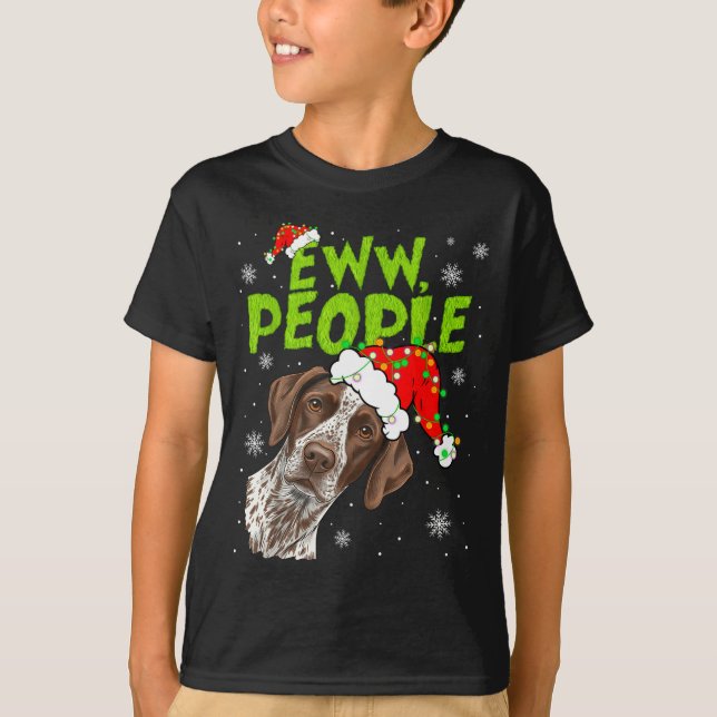 Camiseta Funny Xmas Ew People Gsp Dogs Lover Pajamas Men Wo (Anverso)