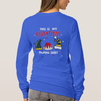 Camiseta Funny Xmas Hat, Christmas Pajama Shirt, Holiday