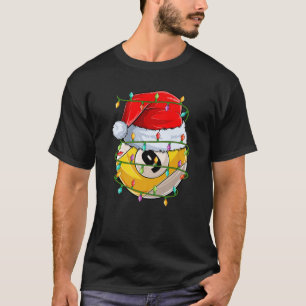 Camiseta Funny Xmas Lighting Santa Billiards 9 Ball Christm
