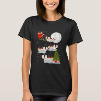 Camiseta Funny Xmas Lighting Tree Santa Riding