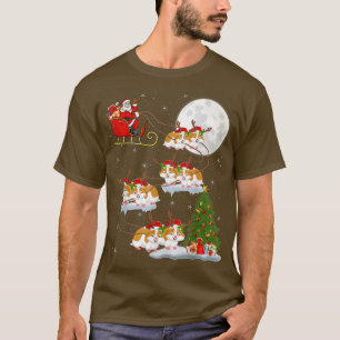 Camiseta Funny Xmas Lighting Tree Santa Riding Hamster Chri