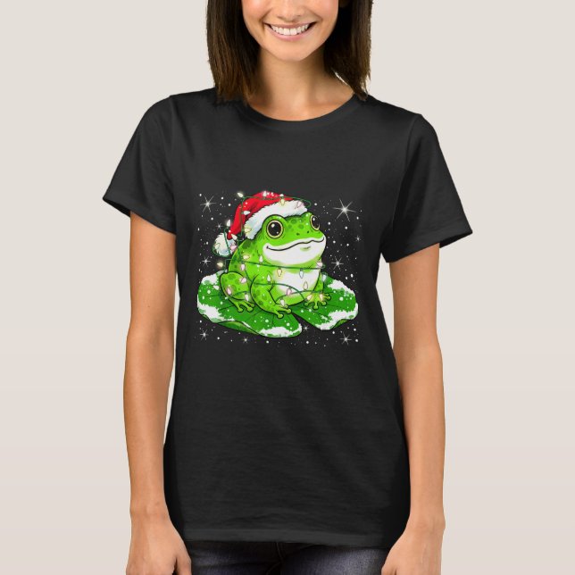 Camiseta Funny Xmas Lights Frog Cute Toad Frogs Women Men K (Anverso)