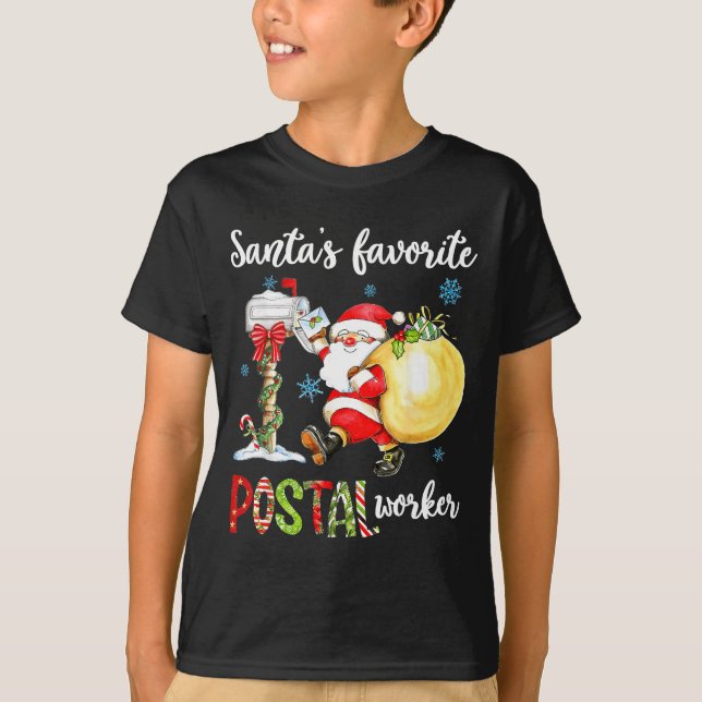 Camiseta Funny Xmas Lights Santa's Favorite Stal Worker Chr (Anverso)