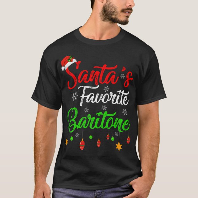 Camiseta Funny Xmas Santas Favorite Baritone Christmas T Sh (Anverso)