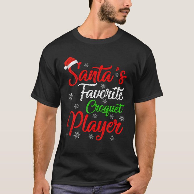 Camiseta Funny Xmas Santa's Favorite Croquet Player Christm (Anverso)