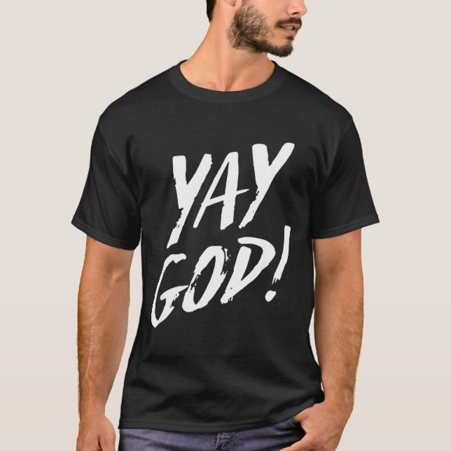 Camiseta Funny Yay God Graphic Jesus Christian Religion Gif (Anverso)
