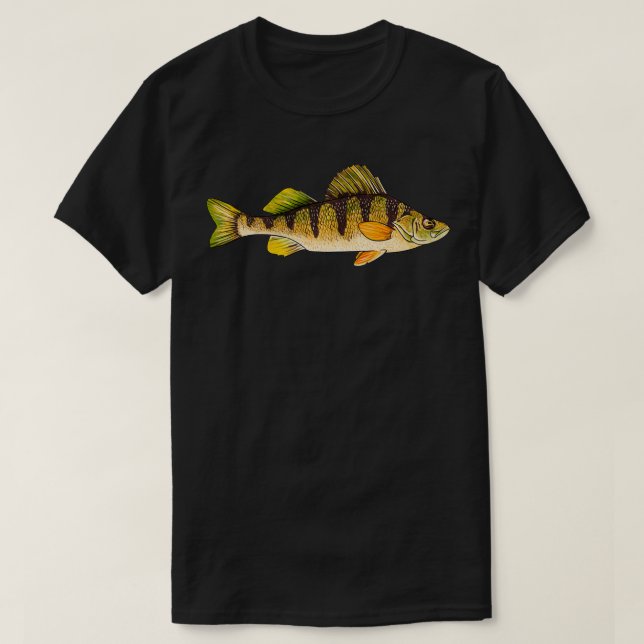 Camiseta Funny Yellow Perch Fishing Freshwater Fish Angler  (Diseño del anverso)