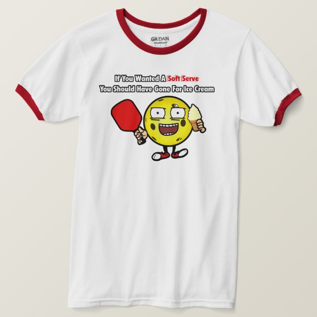 Camiseta Funny Yellow Pickleball Vanilla Soft Serve (Anverso del diseño)