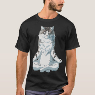 Camiseta Funny Yoga Norwegian Forest Cat 
