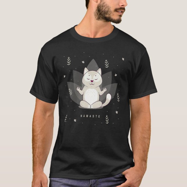 Camiseta Funny Yoga pose meditation raccoon namaste lotus m (Anverso)