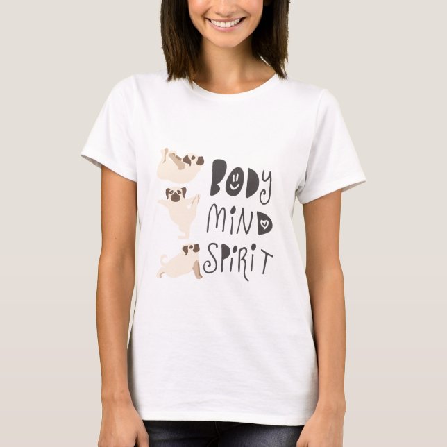 Camiseta Funny Yoga Pugs (Anverso)