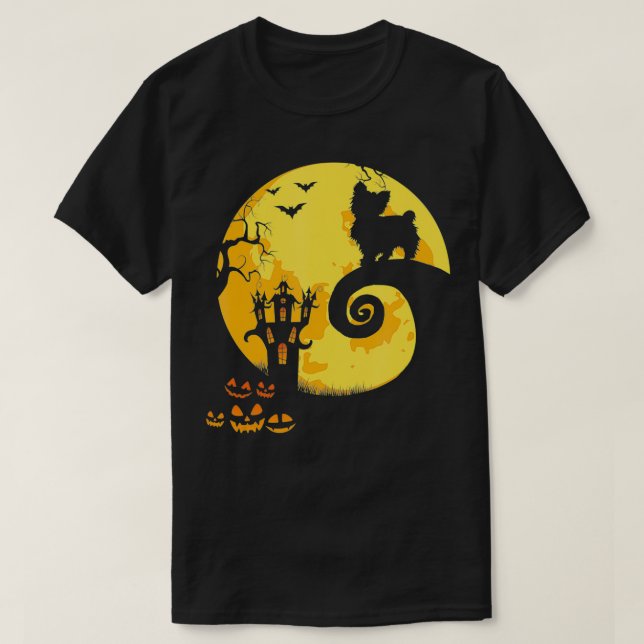 Camiseta Funny Yorkie And Moon Halloween Costume  (Diseño del anverso)