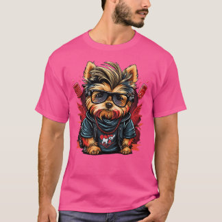 Camiseta Funny Yorkshire Terrier Cute Rapper Hip Hop Rb