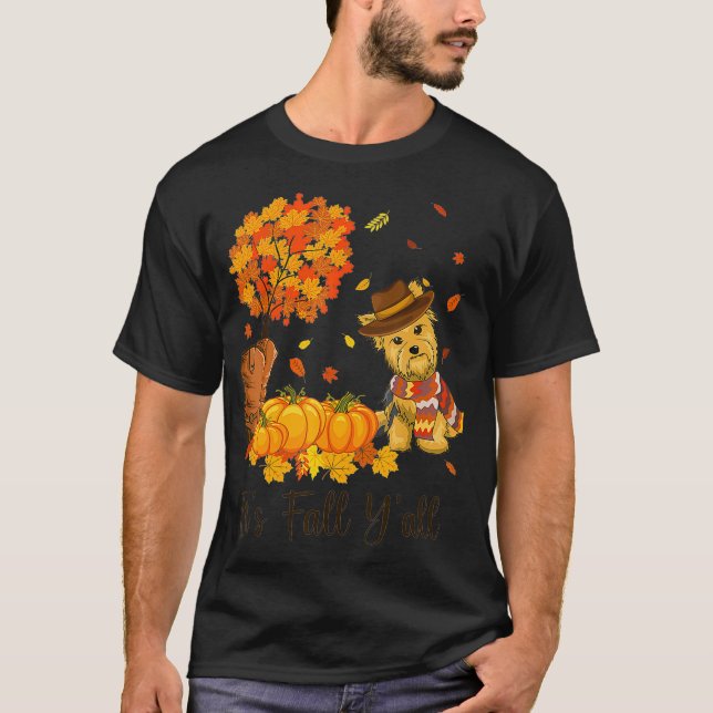 Camiseta Funny Yorkshire Terrier Yorkie Dog Otumn is (Anverso)