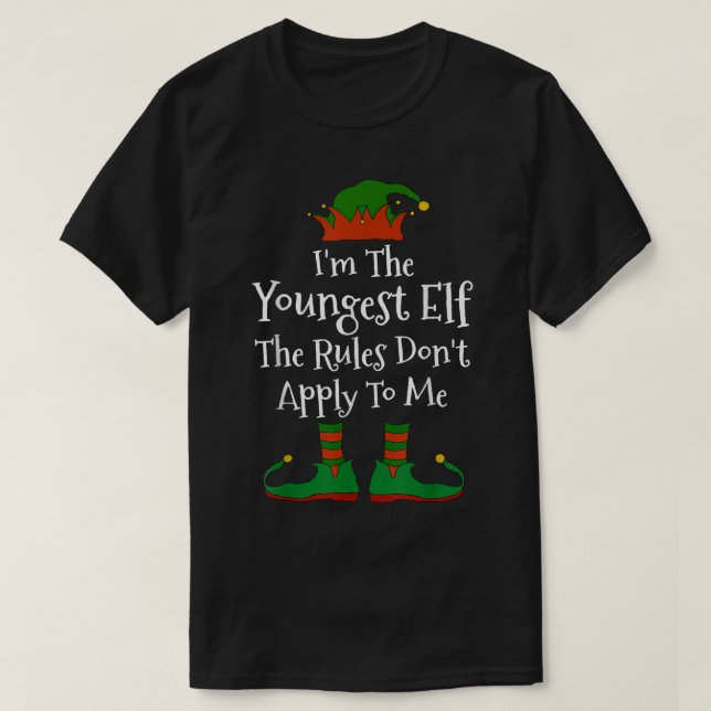 Camiseta Funny Youngest Elf Christmas Design (Diseño del anverso)