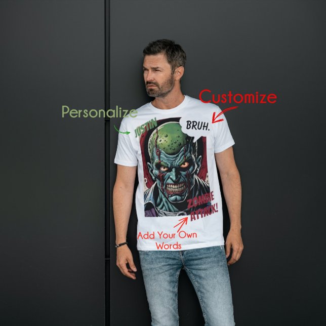 Camiseta Funny Zombie Personalizada Name Tee Guay Comic boo (Subido por el creador)