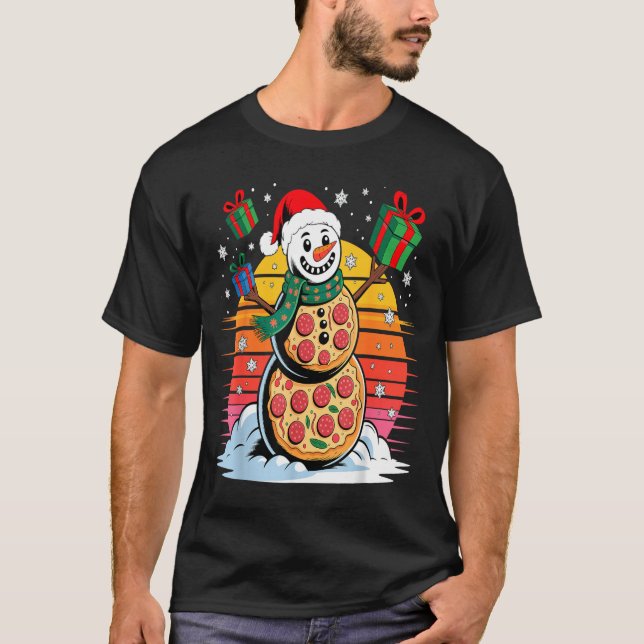 Camiseta Funny Zza Snowman Christmas Holiday Food  (Anverso)