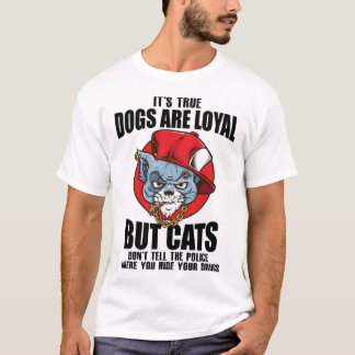Camiseta FunnyCatsVsDogsTShirt-DogsSonLealesPeroCatsFunnyQu