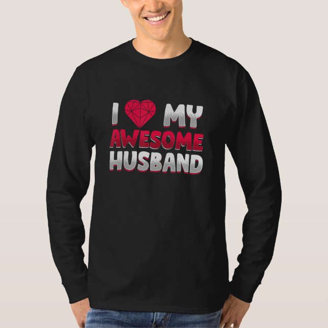 Camiseta Funy I Love My Husband Family Father Wife (Anverso)