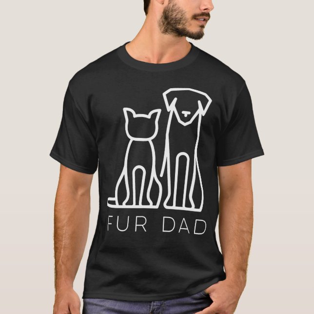 Camiseta Fur Dad Pet Lover Cat Dog Dad Husband Funny Father (Anverso)