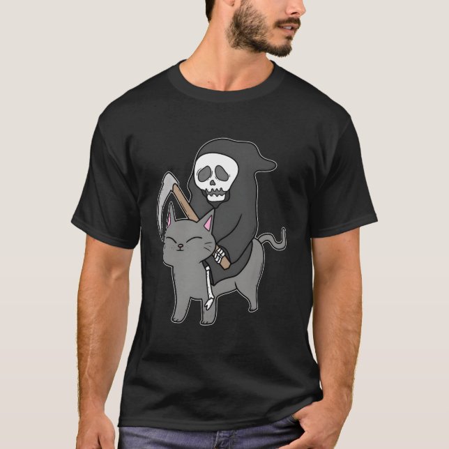 Camiseta Fur felino Mascota Halloween Truco O Trate Hueso G (Anverso)