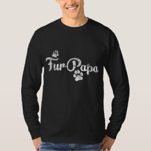 Camiseta Fur Papa Cute Dog Cat Lover Dad Pawprint Regalo