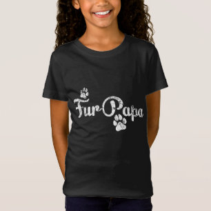 Camiseta Fur Papa Cute Dog Cat Lover Dad Pawprint Regalo
