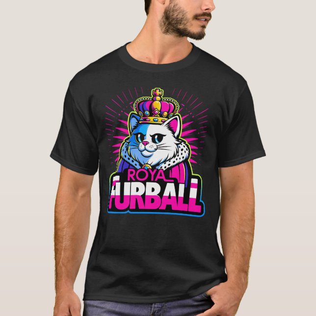Camiseta Furball real - Gato fantástico con corona (Anverso)