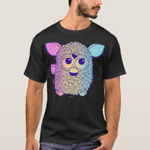 Camiseta Furby Retro Neon Gradiente Gran Retrato Cute