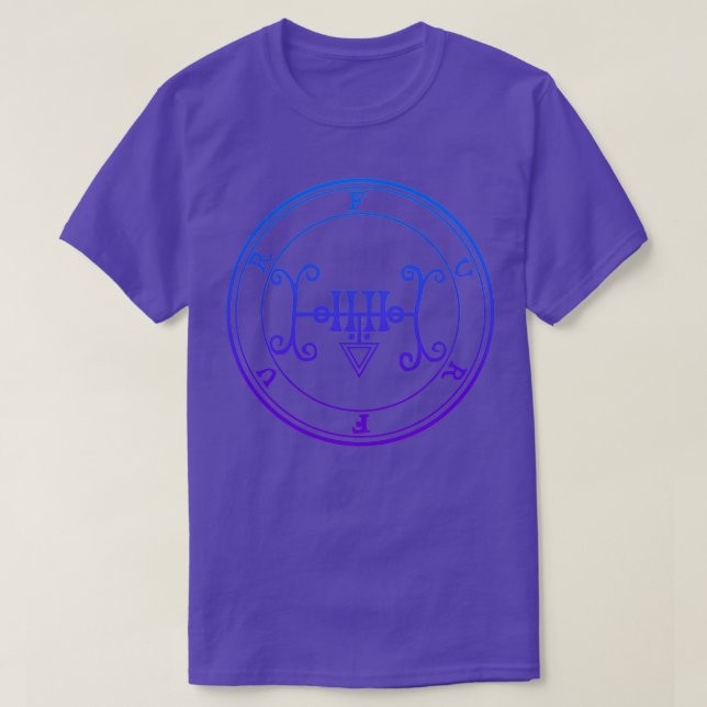 Camiseta Furfur Sigil enseña sobre degradado azul secreto (Diseño del anverso)