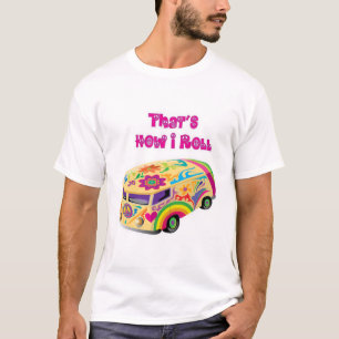 Camiseta furgoneta hippie retro cómo ruedo