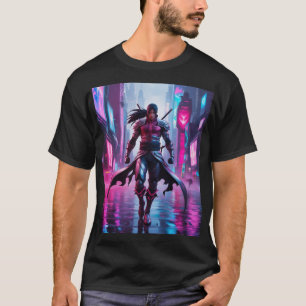 Camiseta Furia cibernética: Genji en Neon Cityscape