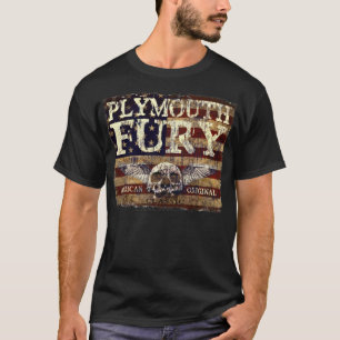 Camiseta Furia de Plymouth contra bandera erosionada - el