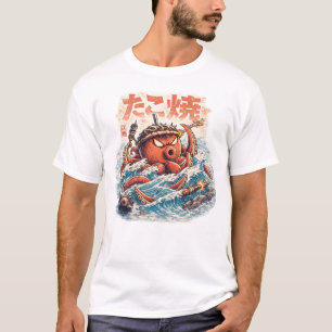 Camiseta Furia de Samurái Pulpo – Arte Oceánico Inspirado e