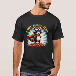 Camiseta Furia divertida héroe de mapache en una foto de ma