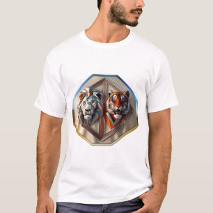 Camiseta Furia fractal: León contra tigre